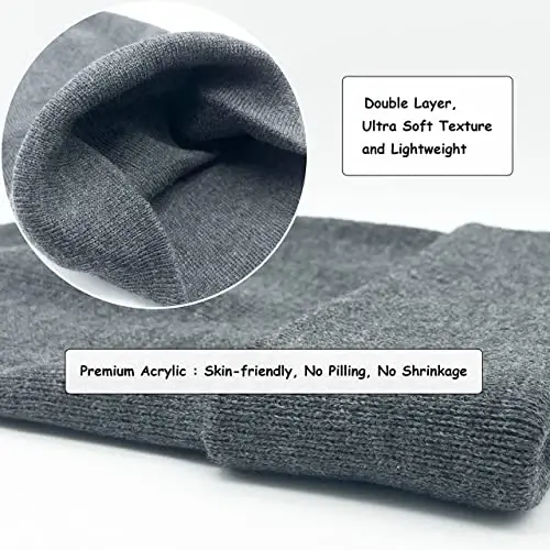 Unisex Knit Soft Warm Cuffed Beanie Hat Winter Camo Hats for Men Women - 5