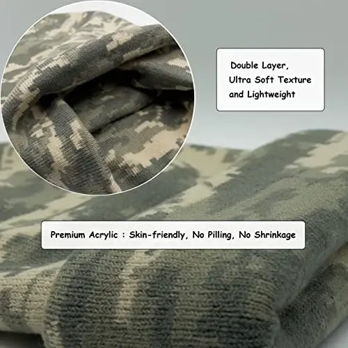 Unisex Knit Soft Warm Cuffed Beanie Hat Winter Camo Hats for Men Women - 5