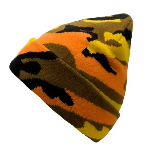 Unisex Knit Soft Warm Cuffed Beanie Hat Winter Camo Hats for Men Women - UNISEX (1)