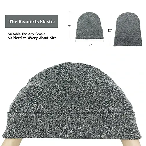 Unisex Knit Soft Warm Cuffed Beanie Hat Winter Camo Hats for Men Women - 4