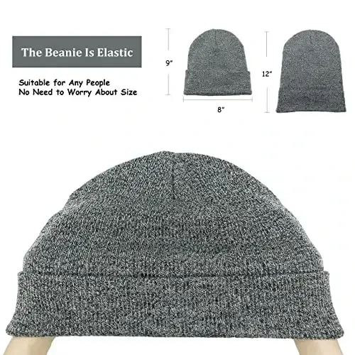 Unisex Knit Soft Warm Cuffed Beanie Hat Winter Camo Hats for Men Women - 4