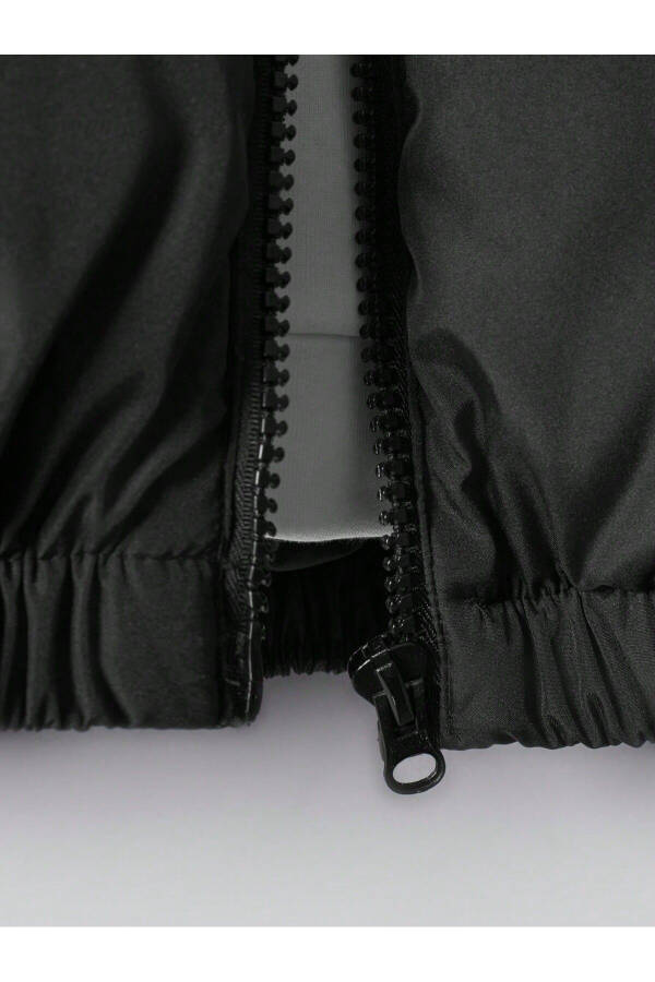 Unisex Oversize Black Waterproof Bomber Jacket - 3