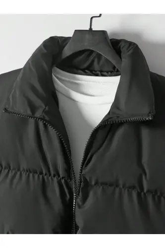 Unisex Oversize Qora Su O'tkazmaydigan Bomber Ko'ylagi - 4