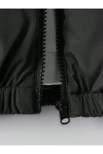 Unisex Oversize Qora Su O'tkazmaydigan Bomber Ko'ylagi - 5