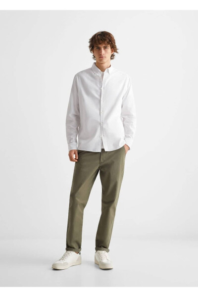 Unisex Oxford Gömlek-Beyaz - MANGO TEEN (1)