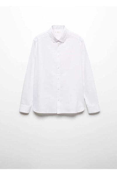 Unisex Oxford Gömlek-Beyaz - 3