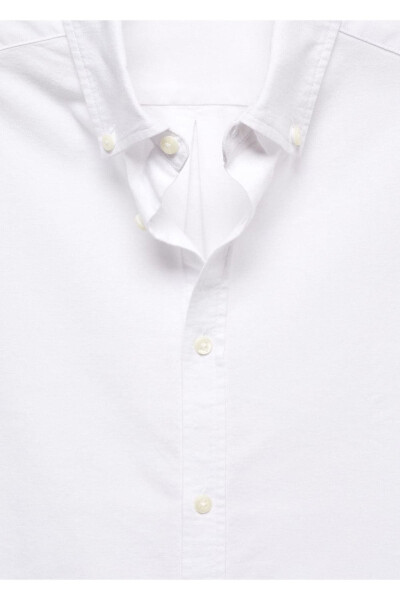 Unisex Oxford Gömlek-Beyaz - 6