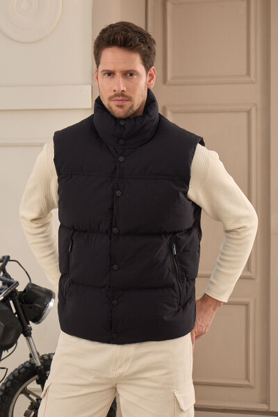 Unisex Padded Puffer Vest Black - 1