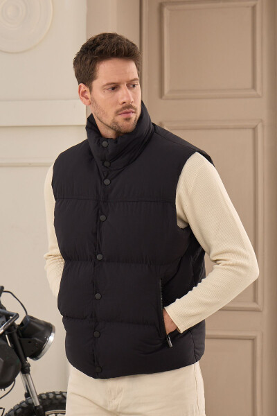 Unisex Padded Puffer Vest Black - 4