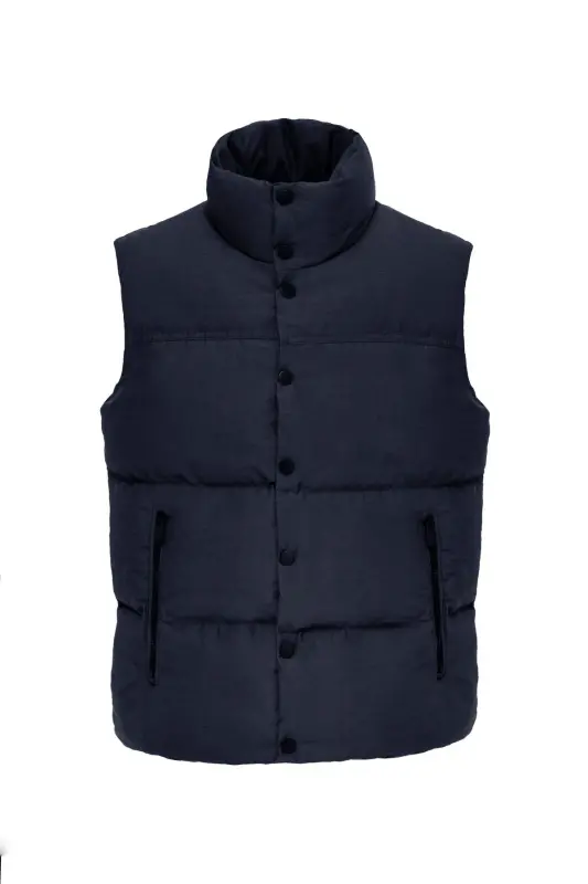 Unisex Padded Puffer Vest Navy-Navy - 2