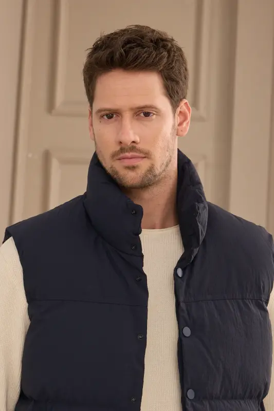 Unisex Padded Puffer Vest Navy-Navy - 6