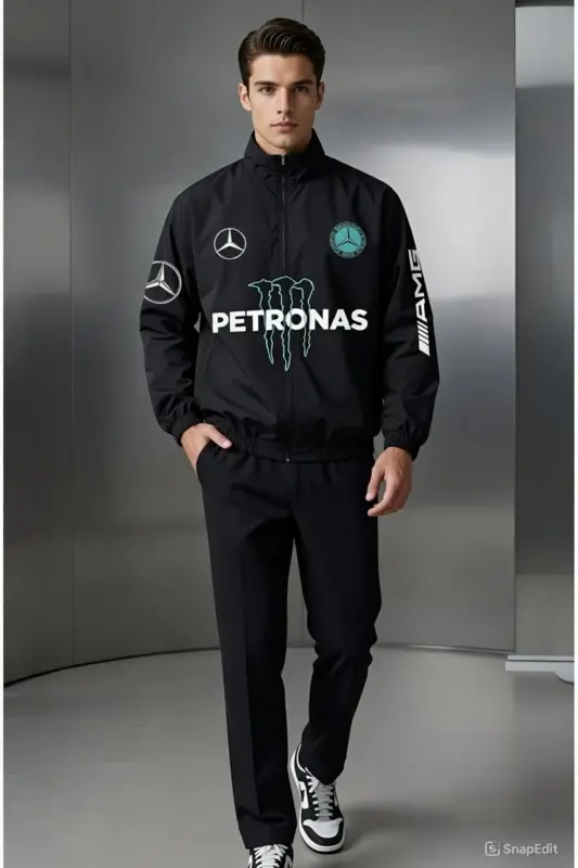 Unisex Parachute Fabric Oversize Digital Printed Black Windbreaker Raincoat - 6