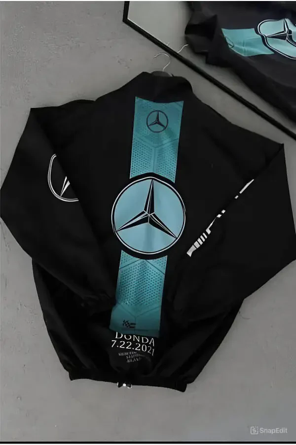 Unisex Parachute Fabric Oversize Digital Printed Black Windbreaker Raincoat - 2