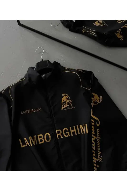 Unisex Parachute Fabric Oversize Digital Printed Black Windbreaker Raincoat - 3