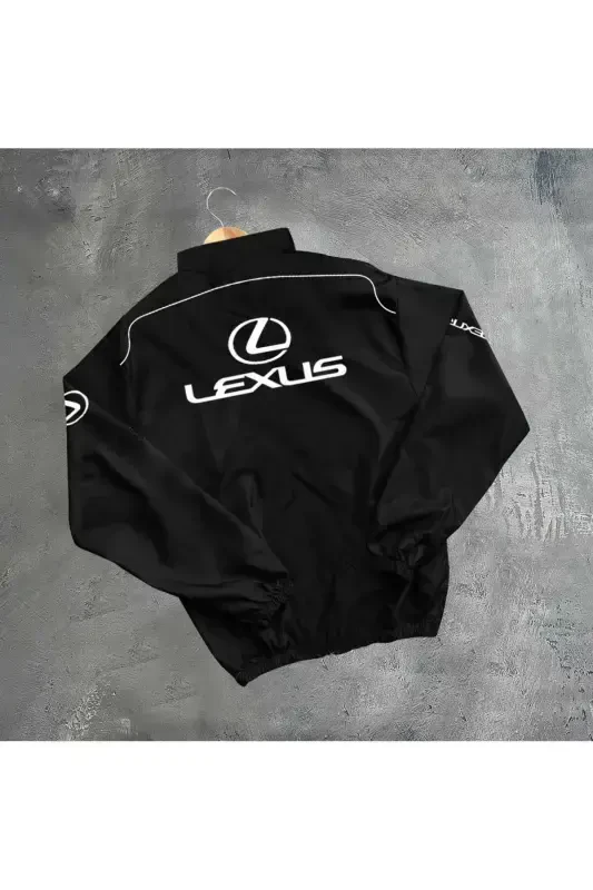 Unisex Parachute Fabric Oversize Printed Black Windbreaker Raincoat-BLACK1 - 2