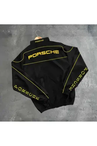 Unisex Parachute Fabric Oversize Printed Black Windbreaker Raincoat-BLACK3 - MODATEKS (1)