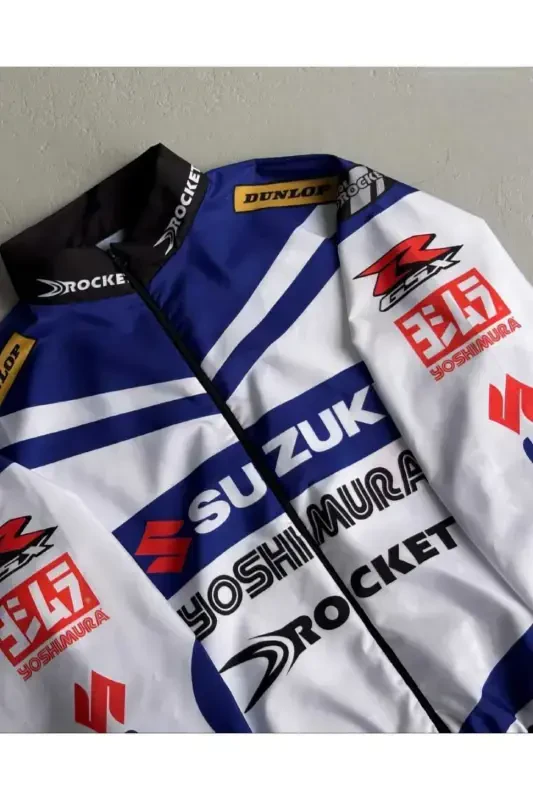 Unisex Parachute Fabric Oversize Printed Black Windbreaker Raincoat-blue - GENEL MARKALAR