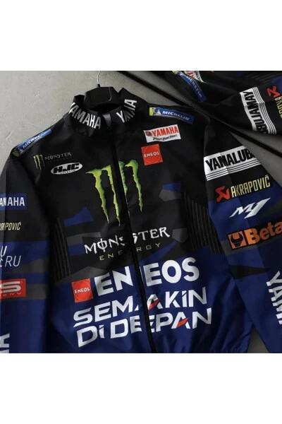 Unisex Parachute Fabric Printed Oversize Black Windbreaker - 4