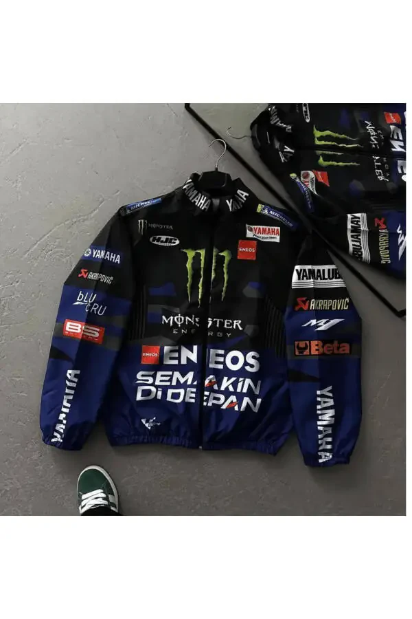 Unisex Parachute Fabric Printed Oversize Black Windbreaker - 5