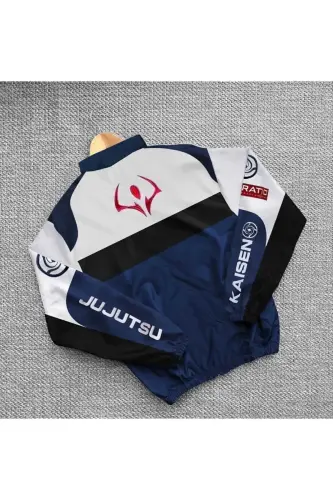 Unisex Parashut Mato Oversize Raqamli Bosilgan Qora Shamollik Yomg'irlik - 3