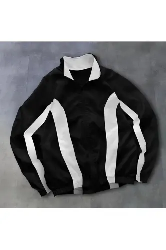 Unisex Parashyut Mato Oversize Raqamli Bosib Chiqarilgan Qora Shamollik Yomg'irlik - 2