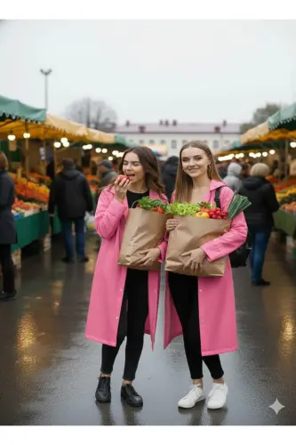 Unisex Pembe Eva Kumaş Su Rüzgar Geçirmez Yağmurluk - Pembe - 3