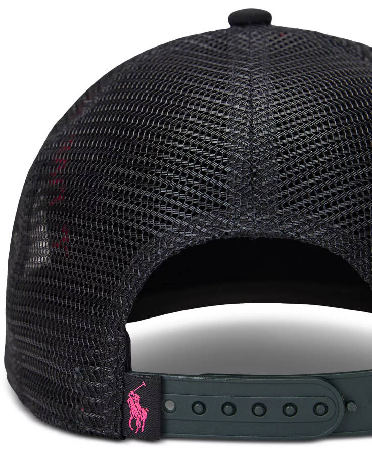 Unisex Pembe Pony Twill Trucker Şapkası Siyah - 3