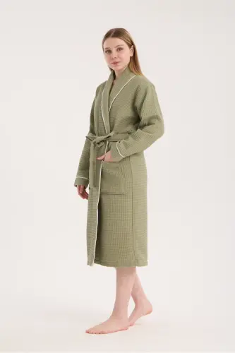 Unisex Pike Yeşil Bornoz - Emici Ve Yumuşak Bornoz - Renk Seçenekleri - Yeşil 