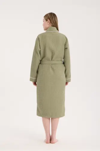 Unisex Pike Yeşil Bornoz - Emici Ve Yumuşak Bornoz - Renk Seçenekleri - Yeşil - 5