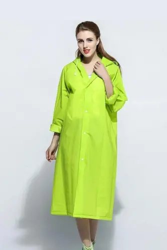 Unisex Pistachio Green Water Windproof Raincoat-Green - 4