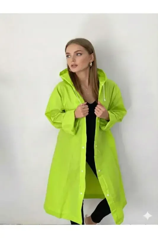 Unisex Pistachio Green Water Windproof Raincoat-Green - İMEXTECH