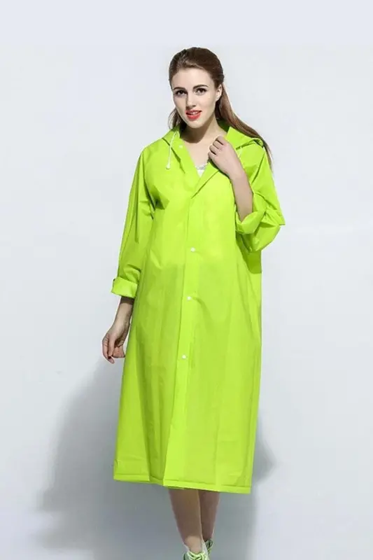 Unisex Pistachio yashil suv o'tkazmaydigan shamol o'tkazmaydigan yomg'ir paltosi - Yashil - 4