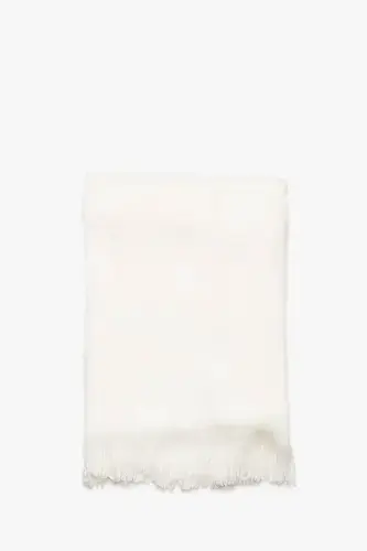 Unisex Plain White Thick Scarf - 3