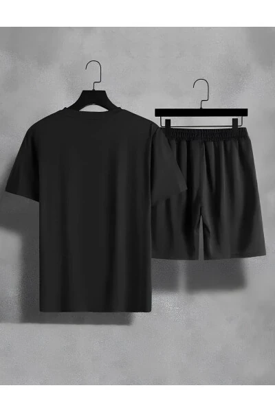 Unisex Play More bosma Oversize keng kalıpli futbolka shortilar bilan - Ikkita qismli to'plam - FECCY (1)