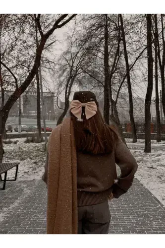 Unisex Premium Soft Boucle Scarf-Brown - GOLDMINE (1)