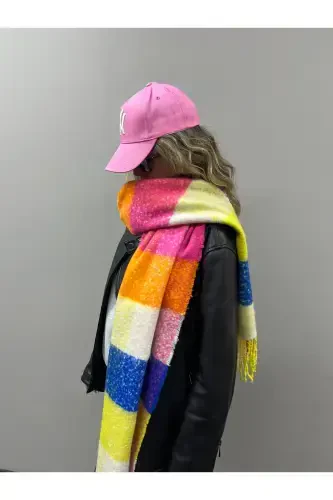 Unisex Premium Soft Boucle Scarf-Rainbow - MODAZONE (1)