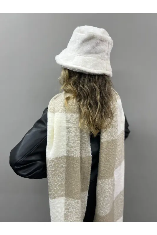 Unisex Premium Soft Buklet Atkı-Bej Krem - 7