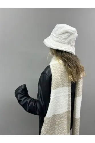 Unisex Premium Soft Buklet Atkı-Bej Krem - GOLDMINE (1)