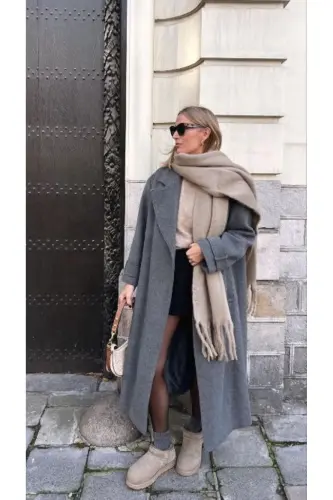 Unisex Premium Soft Buklet Atkı-Bej - 6