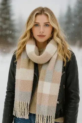 Unisex Premium Soft Buklet Atkı-Pastel - 8