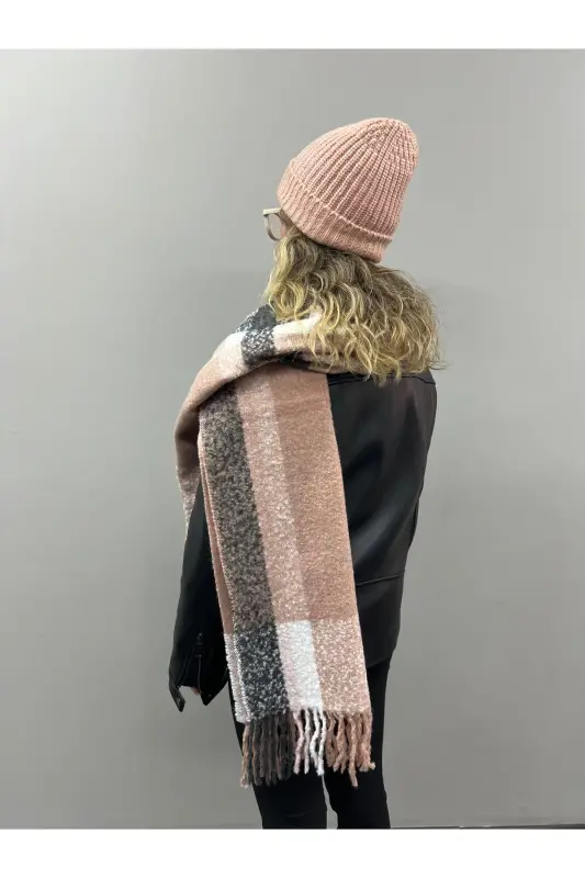 Unisex Premium Soft Buklet Sharf - Pushti Antratsit - 1