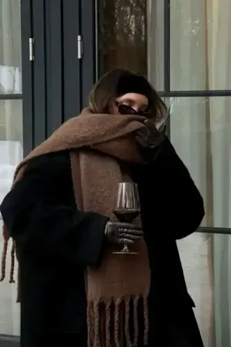 Unisex Premium Soft Buklet Atkı-Kahverengi - 5