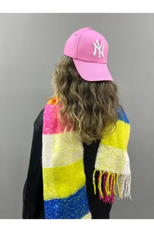 Unisex Premium Soft Buklet Atkı-Gökkuşağı - 4