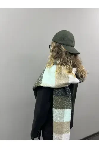 Unisex Premium Soft Buklet Atkı-Haki Mint - 3