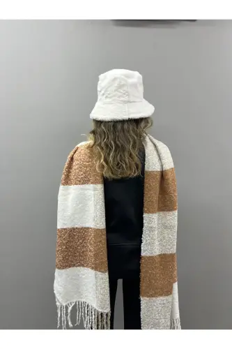 Unisex Premium Soft Buklet Atkı - Karamel Krem - GOLDMINE (1)