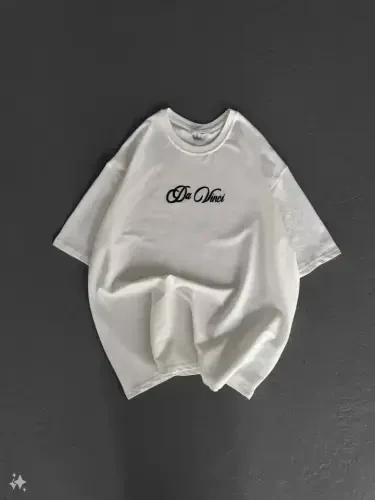 Unisex Printed Oversize T-Shirt - White - 4