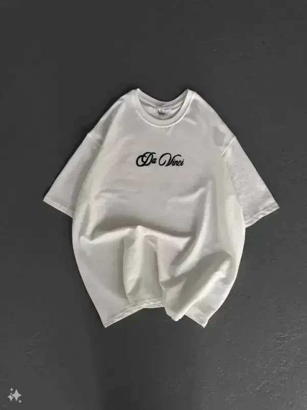 Unisex Printed Oversize T-Shirt - White - 4