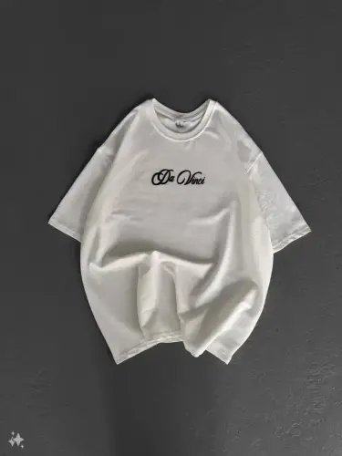 Unisex Printed Oversize T-Shirt - White - 4