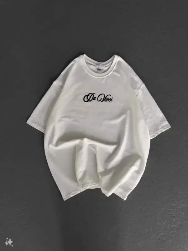 Unisex Printed Oversize T-Shirt - White - 4