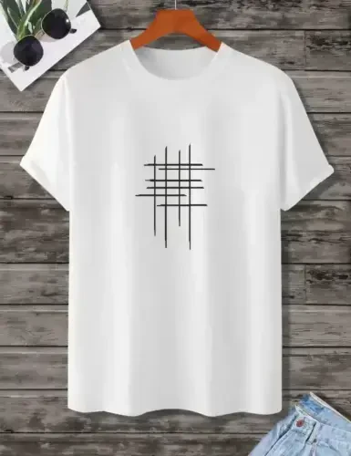 Unisex Printed Oversize T-Shirt - White - 1